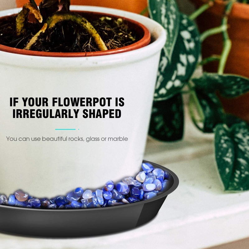 DUNPUTE 6 Pack Plant Saucer 4 6 8 10 12 14 16 18 20 22 Inch Plastic Plant Tray  Sturdy and Durable Flower Pot Container Accessories Plant Pot Saucers for Indoor and Outdoor (6 Inch  Black) - Image 5